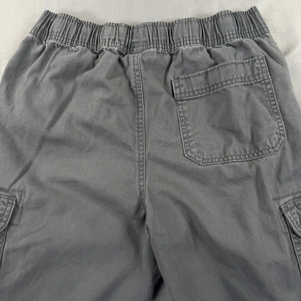 Place Boys Cargo Pants Size 16 Gray Pull On Elastic Waist Utility Straight Leg